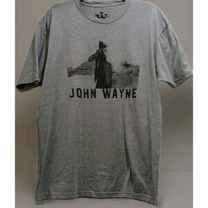 John Wayne The Duke T-Shirt XL Gray Graphic Cowboy Western Classic Movie Tee Men